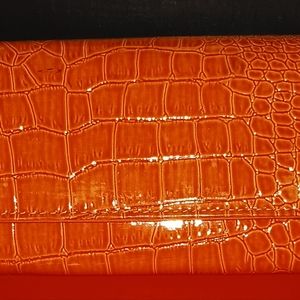 Faux Orange Alligator Wallet